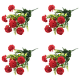 thumbnail image 1 of hulanddfd 4 Pcs Red Carnations Artificial Flowers, 7 Heads Fake Carnation Bouquets 15.7" Silk Flowers for Wedding Centerpieces Dining Table Home Party Birthday Decor, Mothers Day Gift, 1 of 6