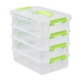 thumbnail image 1 of hulanddfd 4-Tier Clear Storage Bins, Sewing Organizer for Sewing Supplies Handle Buckle Designs Stackable Clear Storage Box for Office Desk Dressing Table Bookshelves(Green), 1 of 7