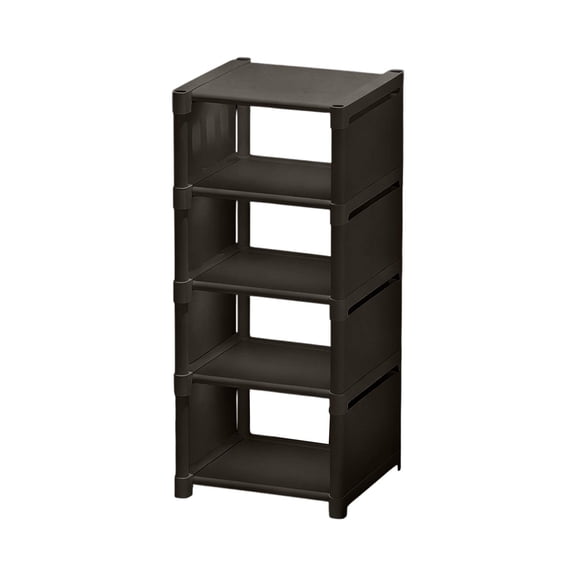hulanddfd 4-Tier Shoes Rack Organizer, Black Adjustable Storage Rack Space Saving Portable Shoes Cabinet for Front Door Entrance Hallway