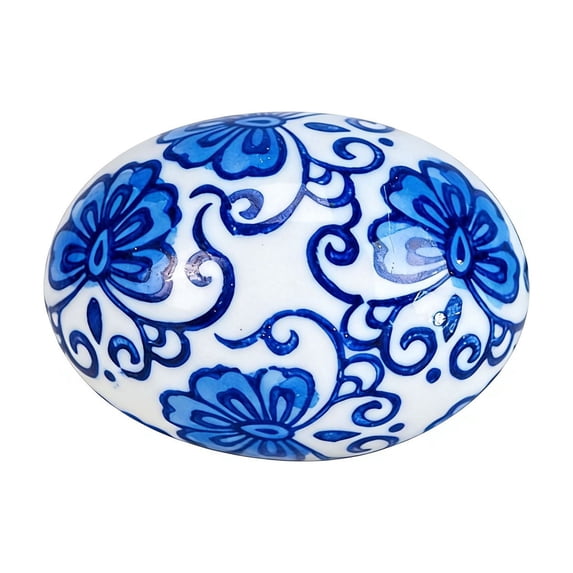 hulanddfd Easter Eggs Chinoiserie Blue and White Porcelain Egg Basket Bowl Filler Rustic Decorative Farmhouse Ornaments for Easter Home Trays Holiday Party Decorations