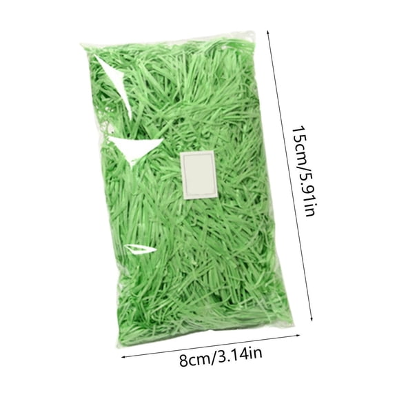 hulanddfd 50g/1.76oz Easter Grass Basket Filler Green Easter Fake Grass Shred Raffia Paper Fillers for Gift Filling and Basket Stuffers