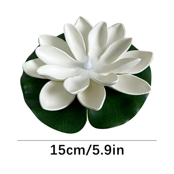 hulanddfd 6 Pcs Floating Pool Lights, Lotus Shaped LED Flickering Tea Lights Waterproof Artificial Flower Lamp Water Lily LED Candles for Pool Bath Wedding Party Decor(White)