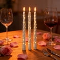 thumbnail image 1 of hulanddfd 6 PcsPlastic Flameless Taper Candles with Remote, Spirals Candles Battery Operated, Warm White Light, Flickering LED Wax Candlesticks(Beige), 1 of 6