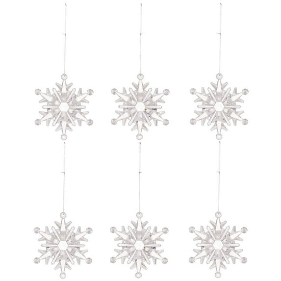 hulanddfd 6PCS Christmas Snowflake Ornaments - Clear Acrylic Snowflakes, Christmas Tree Hanging Decorations for Holiday Party Decor and Window Display