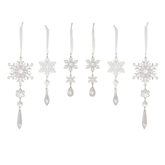 hulanddfd 6PCS Christmas Snowflake Ornaments - Clear Acrylic Snowflakes, Christmas Tree Hanging Decorations for Holiday Party Decor and Window Display