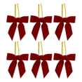 thumbnail image 1 of hulanddfd 6Pcs Velvet Christmas Bows - 3.1" Twists-Tie Ribbon Bows for Xmas Tree, Small Wrapping Bows for Gifts Packaging Wedding Party Bows for Xmas Tree Wreath Wedding Party, 1 of 8