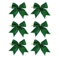 thumbnail image 1 of hulanddfd 6Pcs Velvet Christmas Bows - 3.5"*3.9" Twists-Tie Ribbon Bows for Xmas Tree, Small Glitter Bows for Gifts Packaging Wedding Party Bows for Xmas Tree Wreath Wedding Party, 1 of 8
