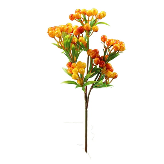 hulanddfd Artificial Berries Stems for Christmas Decorating,Berry realistic Fruit Christmas Fake Berry Simulation Flowers for Xmas Decor and Wreath Decorations Orange