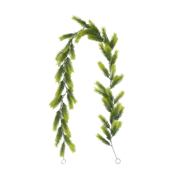 hulanddfd Artificial Christmas Garland, 70.8in Rattan Plastic Soft Rubber Pines Needle Green Leaves Decorative Strip Pines Cedar Rattan for Wall, HomeGarden, Indoor and Outdoor