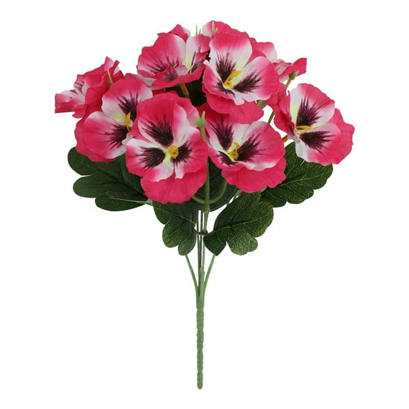 hulanddfd Artificial Fake Pansy Flowers - Plastic Faux Plants for Outdoor Landscaping and Indoor Home Decor Front Door, Garden Porch Window Box and Wedding Party