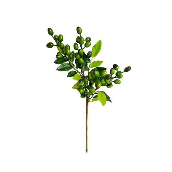 hulanddfd Artificial Flower Artificial Berries Stems Faux Berries Olive with Leaves Spring Picks Spring Floral Decorations for Wedding Home Vase Decor(Green)
