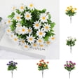 thumbnail image 1 of hulanddfd Artificial Flowers Daisies Fake Flowers, Outdoor Plastic Hot Pink Flowers Faux Plants for Spring Garden Porch Farmhouse Decor(White), 1 of 7