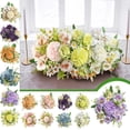 thumbnail image 1 of hulanddfd Artificial Flowers, Fake Silk Hydrangea Bouquet with Daisy and Roses Flowers Flower Arrangements Wedding Decoration Table Centerpieces(Light purple), 1 of 7