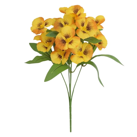hulanddfd Artificial Flowers for Outdoors Indoors, Artificial Pansy Flowers Bouquet Fake Plants Faux Silk Flowers for Spring Home Decor Flower Arrangement Wedding Party Supplies