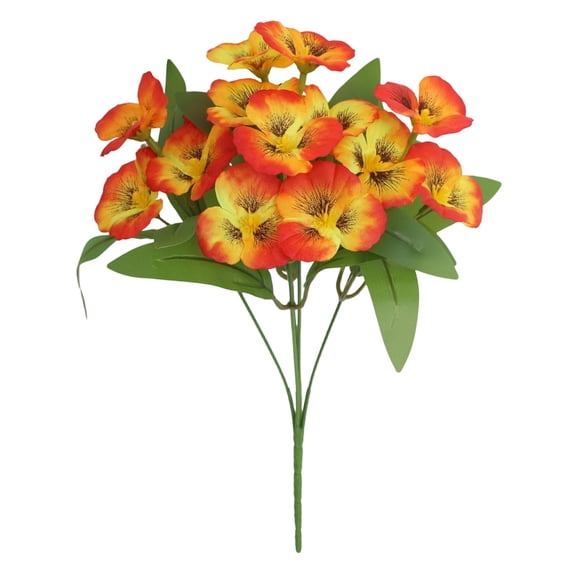 hulanddfd Artificial Flowers for Outdoors Indoors, Artificial Pansy Flowers Bouquet Fake Plants Faux Silk Flowers for Spring Home Decor Flower Arrangement Wedding Party Supplies