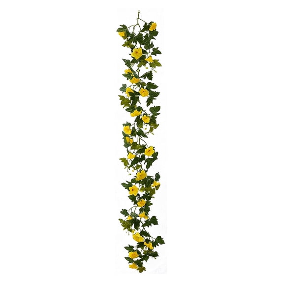 hulanddfd Artificial Yellow Flower Vines, 70.8in Artificial Silk Flower Garland Fake Hanging Floral Plants for Porch Patio Balcony and Wall Living Room Indoor Home Decor