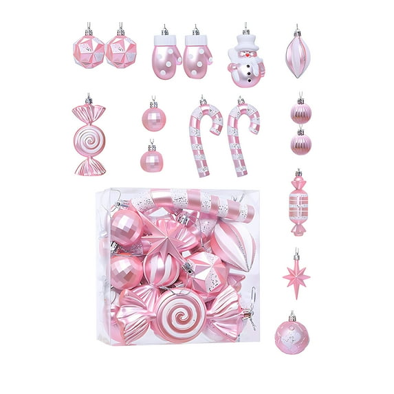 hulanddfd Assorted Christmas Ball Ornaments Set, 16pcs Shatterproof Ornaments for Holiday Party Supplies and Xmas Tree F