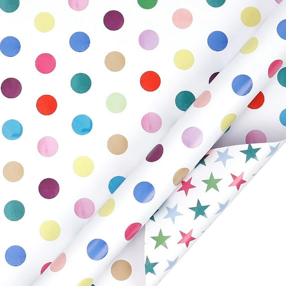 hulanddfd Birthday Party Gift Wrapping Paper Double-sided Watercolor Series Paper Rolls Gift Wrap for Birthday Holiday Party 27.56"x19.69"