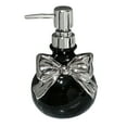 thumbnail image 1 of hulanddfd Ceramic Soap Dispenser, 6.3"x3.94" Press bottle with Pump Lotion Bow-Shaped Embossed Designs Reusable Dispenser for Kitchen and Bathroom Tabletop Decor Black, 1 of 6