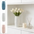 thumbnail image 1 of hulanddfd Ceramic-look Flower Vase for Bouquet, 9"Tall Decorative Vases for Centerpieces, Creatives Floral Arrangement Vase for Living Dining Room Kitchen Decor(White), 1 of 6