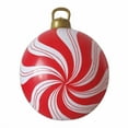 thumbnail image 1 of hulanddfd Christmas Ball Ornaments - 23.6" Red and White Striped Large Christmas Inflatable Ball Xmas Outdoor Decoration for Tree Yards Porch Garden Front Doors Holiday Decor 1pc, 1 of 5