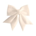 thumbnail image 1 of hulanddfd Christmas Bows Ornament, Wired Tie Bow with Elastics Two Packs Christmas Day Gifts for Wedding Wreath Xmas Tree Gifts for Family and Indoor/Outdoor Decor White, 1 of 6