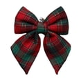 thumbnail image 1 of hulanddfd Christmas Checkered Bows, 1pc 9.54"x7.48" Red and Green Plaid Ribbons Bows for Xmas Tree Wreaths and Outdoor Indoor Decor, 1 of 6