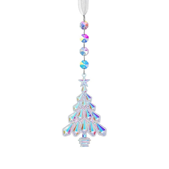 hulanddfd Christmas Crystal Ornaments for Christmas Tree Decorations, Hanging Acrylic 3.9 in Christmas Ornaments with Drop Pendants for Xmas Tree Winter Party Decor