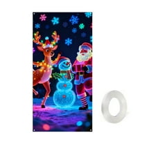 hulanddfd Christmas Door Cover, 70.8x35.4inches Polyester Door Wrap Reusable Hanging Banners Winter Door Decoration for Front Door Winter and Indoor Outdoor