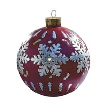 hulanddfd Christmas Inflatable Ball Ornament - 1pc 60cm/23.6" Inflatable Christmas Ball with Snowflke Patterns Outdoor Decoration for Patio Yard Garden and Xmas Party Decor