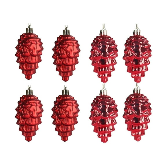 hulanddfd Christmas Pinecone Ornaments, 15pcs Holiday Pinecone Pendants for Xmas Tree and Thanksgiving Decor Red