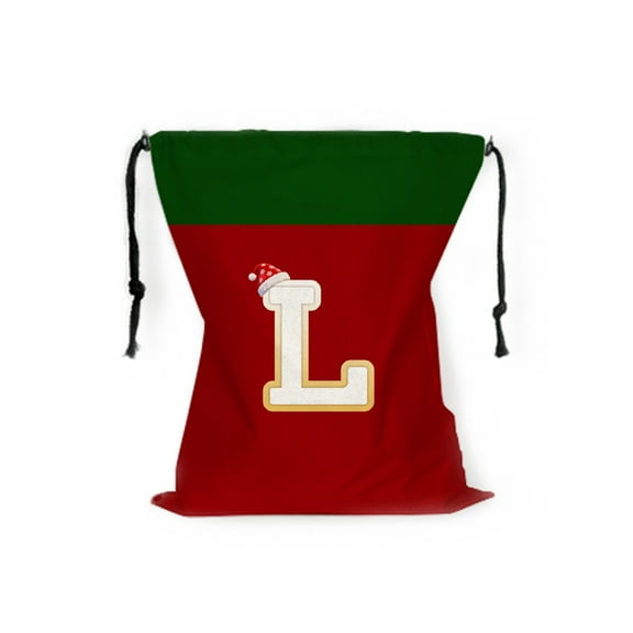 hulanddfd Christmas Santa Sack - 12.2x14.96 inches Personalized Letters Christmas Gift Bag Reusable Canvas Christmas Storage with Drawstring for Xmas Tree and Holiday Party Decor