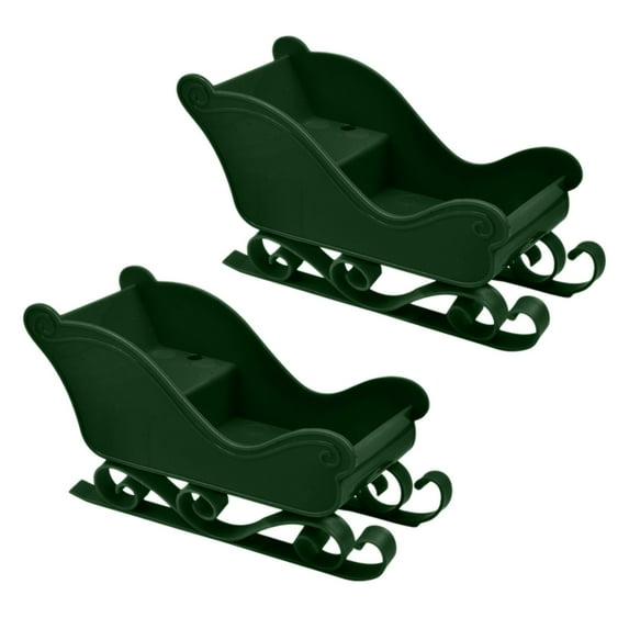 hulanddfd Christmas Sleigh Decoration, Mini Sled Plastic Reindeer Sled And Cart Tabletop Christmas Tree Ornaments for Xmas Decor Green