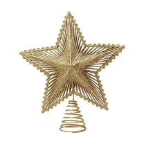 hulanddfd Christmas Star Tree Topper,5 Point Star Lighted Star Tree Top Small Xmas Tree Decor for Christmas, for Holiday Xmas Tree Decor Gold