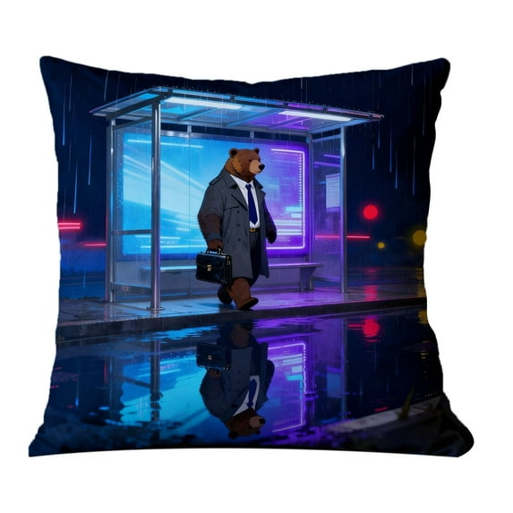 hulanddfd Christmas Throw Pillow Cover 18"x18" Soft Pillow Case with Animals Patterns Winter Holiday Decor Throw Cushion Case for Couch Sofa Living room Bedroom Indoor Home Decor