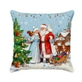 thumbnail image 1 of hulanddfd Christmas Throw Pillow Cover 18"x18" Soft Pillow Case with Santa Patterns Winter Holiday Decor Throw Cushion Case for Couch Sofa Living room Bedroom Indoor Home Decor, 1 of 6