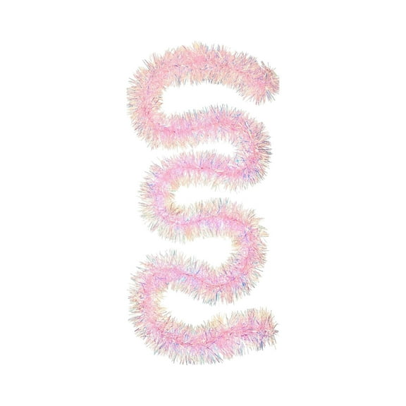 hulanddfd Christmas Tinsels Garland, 78.74" Pink Christmas Decorative Metallic Twisted Hanging Garland for Xmas Tree and Wedding Party Supplies