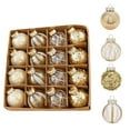 thumbnail image 1 of hulanddfd Christmas Tree Ball Ornament Set - 16Pcs Gold Shatterproof Xmas Hanging Balls, Christmas Hanging Pendant for Tree Wreath and Wedding Holiday Party Decor 6cm/2.36", 1 of 6