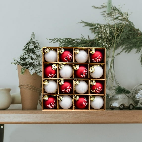 hulanddfd Christmas Tree Ball Ornament Set - 16Pcs Shatterproof Xmas Hanging Balls, Christmas Hanging Pendant for Tree Wreath and Wedding Holiday Party Decor 3cm/1.18"