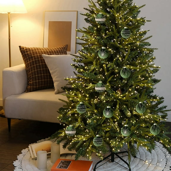 hulanddfd Christmas Tree Ball Ornament Set - 4Pcs Green Shatterproof Xmas Hanging Balls, Christmas Hanging Pendant for Tree Wreath and Wedding Holiday Party Decor 8cm/3.15"