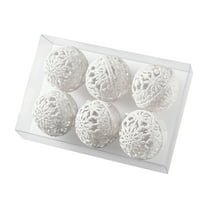 hulanddfd Christmas Tree Ball Ornament Set - 6Pcs White Shatterproof Xmas Hanging Balls, Christmas Hanging Pendant for Tree Wreath and Wedding Holiday Party Decor 6cm/2.36"