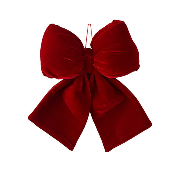 hulanddfd Christmas Tree Bows, 12.99"x11.42" Red Christmas Velvet Bows Xmas Hanging Decoration for Xmas Tree Wreath and Wedding Party Holiday Decor