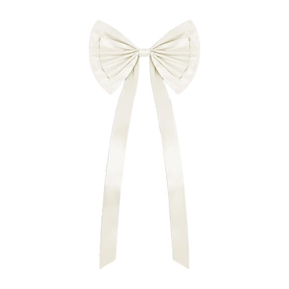 hulanddfd Christmas Tree Bows, 24"x71in" White Christmas Bows Xmas Hanging Decoration for Xmas Tree Wreath and Wedding Party Holiday Decor