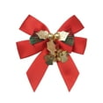 thumbnail image 1 of hulanddfd Christmas Tree Bows, 3.15"x 2.76" Red Christmas Bows Xmas with Bells Hanging Decoration for Xmas Tree Wreath and Wedding Party Holiday Decor, 1 of 6