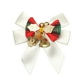 thumbnail image 1 of hulanddfd Christmas Tree Bows, 3.15"x 2.76" White Christmas Bows Xmas with Bells Hanging Decoration for Xmas Tree Wreath and Wedding Party Holiday Decor, 1 of 6