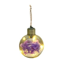 hulanddfd Christmas Tree Ornament -Hanging Clearss Glass Balls with Hydrangeas, Removable Top Clearss Hanging Ornaments Ball Glowing Christmas Balls Christmas Decorations for Xmas Tree Purple