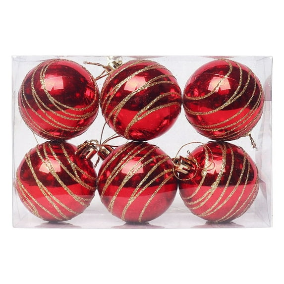 hulanddfd Christmas Tree Ornaments - Set of 6pcs Red Shatterproof Hanging Balls 6cm/2.36" Christmas Balls Decorations for Xmas Tree and Holiday Wedding Party