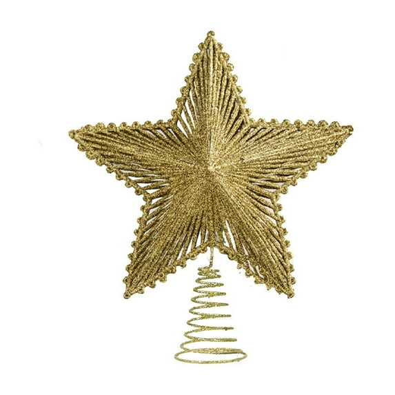 hulanddfd Christmas Tree Topper - Gold Small Star Mini Christmas Tree Decoration 5 Point Star Xmas Treetop Ornaments for Xmas Tree or Indoor Party Home Decor A-2