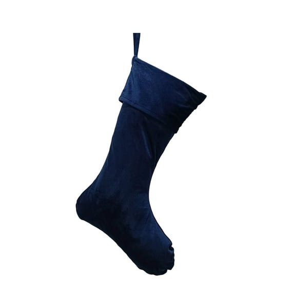 hulanddfd Christmas Velvet Stocking, 21" Large Christmas Stockings with Hanging Loops Hanging Decoration for Xmas Tree Fireplace and Daily Use, Gifts for Family Navy