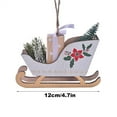 thumbnail image 1 of hulanddfd Christmas Wooden Sled Ornament, 4.7in Christmas Santa Sled Table Top Decor Sleigh Hanging Pendant for Xmas Tree Winter Home Decor, 1 of 2